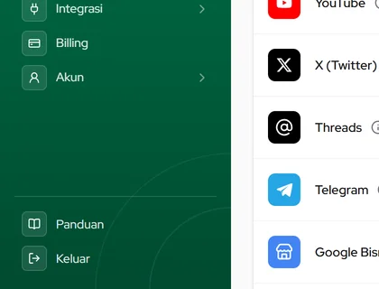Tombol Keluar di bagian bawah sidebar